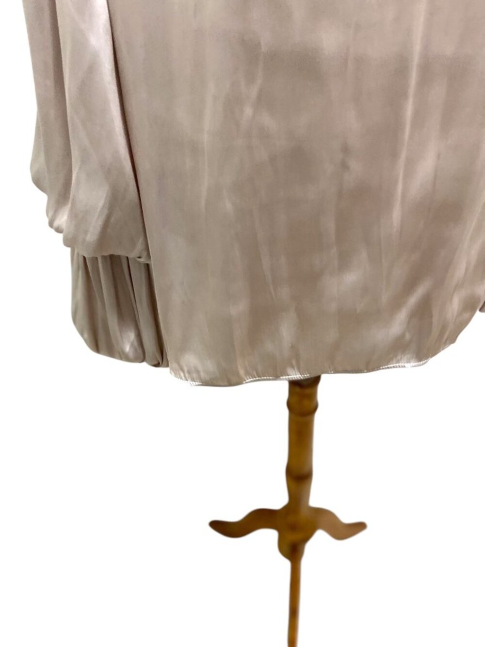 Carmen by Carmen Marc Valvo Satin Blouse Champagne Size XL Special Occasion Boho - Picture 9 of 15